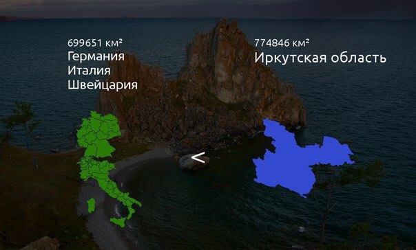 Сравнение размеров регионов России и стран Европы